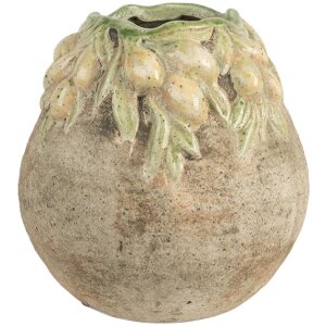Vaso per fiori Clayre & Eef 6TE0585 Ø 18x18 cm Beige Giallo