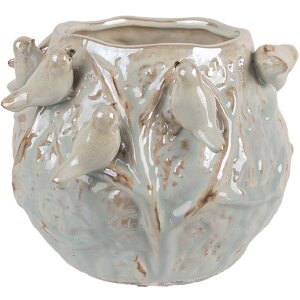 Vaso per fiori Clayre & Eef 6TE0587 22x21x17 cm Verde Grigio