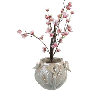 Vaso per fiori Clayre & Eef 6TE0587 22x21x17 cm Verde Grigio