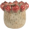 Vaso per fiori Clayre & Eef 6TE0588L Ø 19x16 cm Beige-Rosso