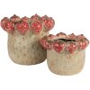 Vaso per fiori Clayre & Eef 6TE0588L Ø 19x16 cm Beige-Rosso