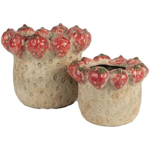 Vaso per fiori in terracotta Clayre & Eef 6TE0588M Ø 15x11 cm