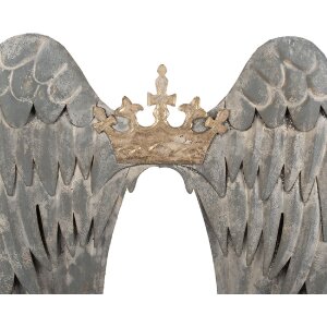 Clayre & Eef 5Y1367 Decorazione da parete Ali 46x4x65 cm Grigio e color oro