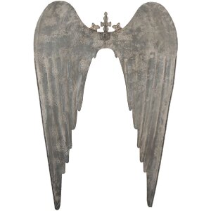 Clayre & Eef 5Y1367 Decorazione da parete Ali 46x4x65 cm Grigio e color oro