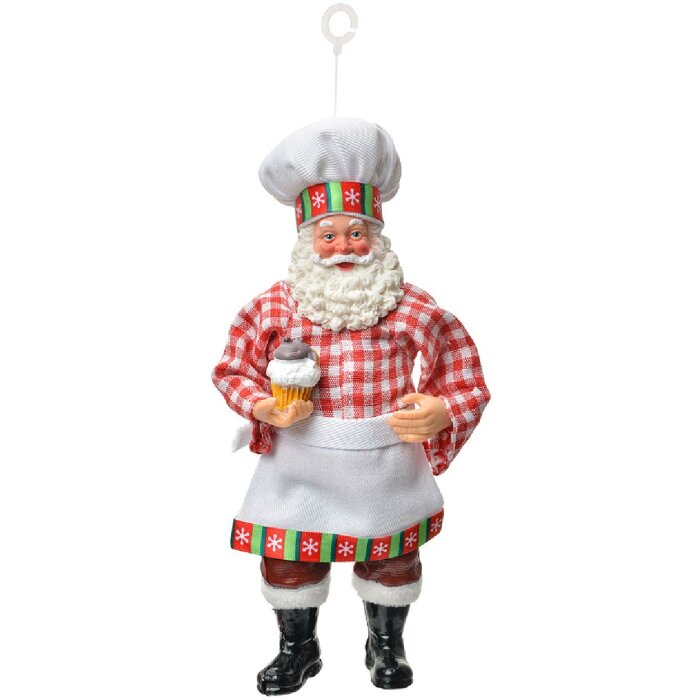 Clayre & Eef 66249 Decorazione Appendibile Babbo Natale 9x6x17 cm