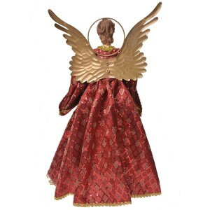 Decorazione Angelo Clayre & Eef 66251 26x15x44 cm Rosso e Dorato