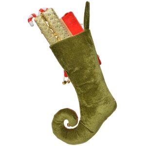 Clayre & Eef 66252 Decorazione Calza di Natale 24x7x46 cm Rossa e Verde