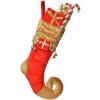 Calza decorativa natalizia Clayre & Eef 66253 24x7x46 cm Rosso-Oro
