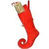 Calza decorativa natalizia Clayre & Eef 66253 24x7x46 cm Rosso-Oro