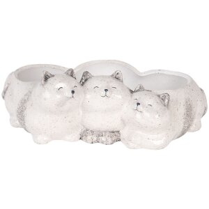 Vaso per fiori Gatto Clayre & Eef 6CE2132 Grigio 27x16x10 cm