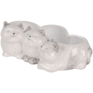 Vaso per fiori Gatto Clayre & Eef 6CE2132 Grigio 27x16x10 cm
