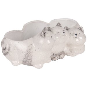 Vaso per fiori Gatto Clayre & Eef 6CE2132 Grigio 27x16x10 cm