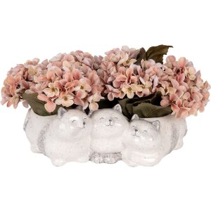 Vaso per fiori Gatto Clayre & Eef 6CE2132 Grigio 27x16x10 cm