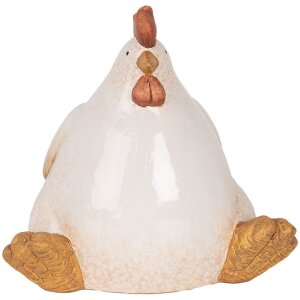 Decorazione Pollo Clayre & Eef 6CE2133 18x14x17 cm Beige & Marrone