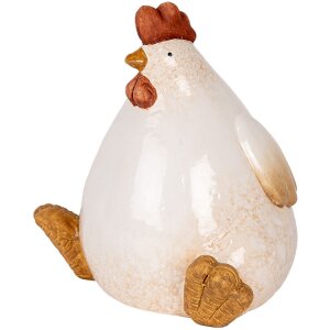 Decorazione Pollo Clayre & Eef 6CE2133 18x14x17 cm Beige & Marrone