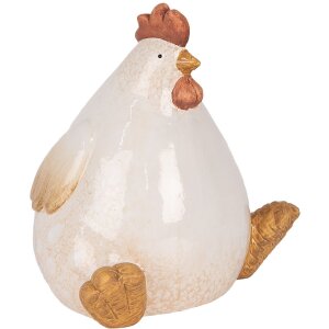 Decorazione Pollo Clayre & Eef 6CE2133 18x14x17 cm Beige & Marrone