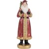 Decorazione Babbo Natale Clayre & Eef 6PR5534 6x5x15 cm Rosso e Dorato