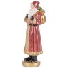 Decorazione Babbo Natale Clayre & Eef 6PR5534 6x5x15 cm Rosso e Dorato