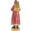 Decorazione Babbo Natale Clayre & Eef 6PR5534 6x5x15 cm Rosso e Dorato
