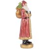 Decorazione Babbo Natale Clayre & Eef 6PR5534 6x5x15 cm Rosso e Dorato