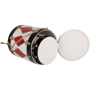 Set di 2 Tamburi Decorativi Clayre & Eef 6Y5808 Bianco-Nero Ø 15x38 / Ø 13x29 cm
