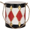 Set di 2 Tamburi Decorativi Clayre & Eef 6Y5808 Bianco-Nero Ø 15x38 / Ø 13x29 cm