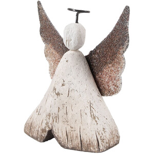 Decorazione Angelo Clayre & Eef 8x3x9 cm Bianco Marrone 6H2416S