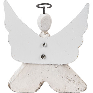 Decorazione Angelo Clayre & Eef 8x3x9 cm Bianco Marrone 6H2416S