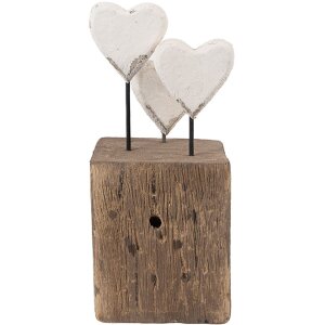 Clayre & Eef 6H2418 Decorazione Cuori 7x6x15 cm in Legno
