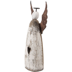 Decorazione Angelo Clayre & Eef 6H2420M 9x4x18 cm Bianco-Marrone
