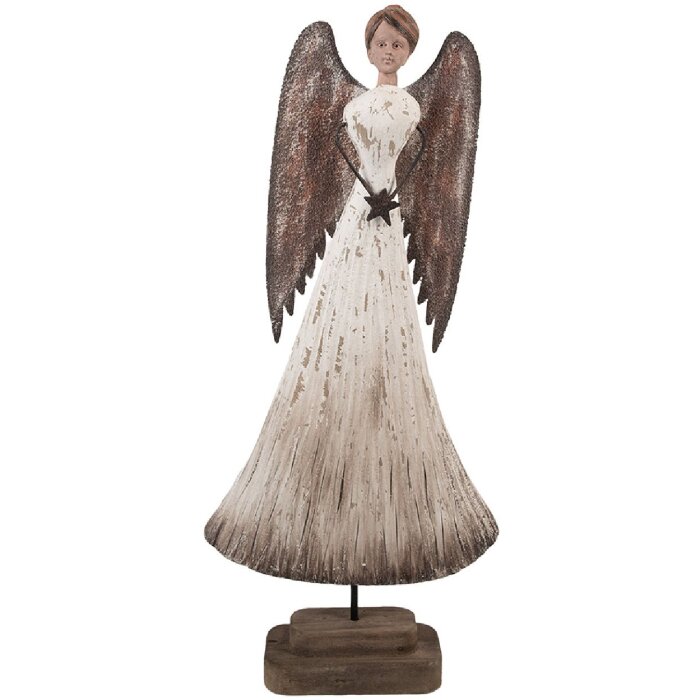 Decorazione Angelo Clayre & Eef 6H2424 19x6x42 cm Bianco