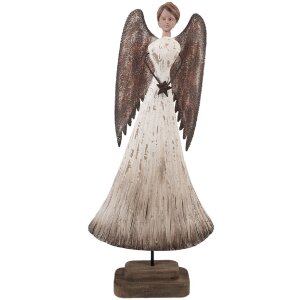 Decorazione Angelo Clayre & Eef 6H2424 19x6x42 cm Bianco