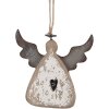 Clayre & Eef 6H2428 Decorazione Ciondolo Angelo 10x2x10 cm Marrone e Bianco