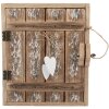 Portachiavi in legno e ferro Clayre & Eef 6H2431 24x7x30 cm marrone-bianco