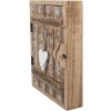 Portachiavi in legno e ferro Clayre & Eef 6H2431 24x7x30 cm marrone-bianco