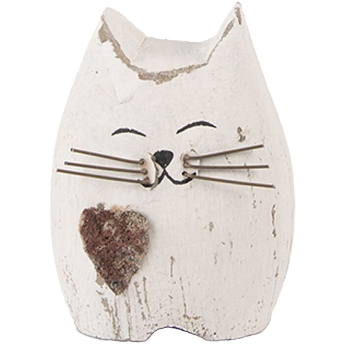Decorazione Gatto in Legno Clayre & Eef 6H2435S 6x4x7 cm