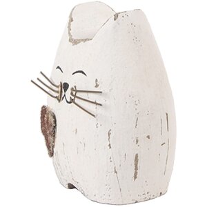 Decorazione Gatto in Legno Clayre & Eef 6H2435S 6x4x7 cm