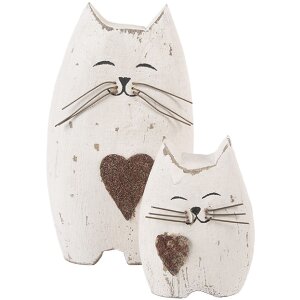 Decorazione Gatto in Legno Clayre & Eef 6H2435S 6x4x7 cm