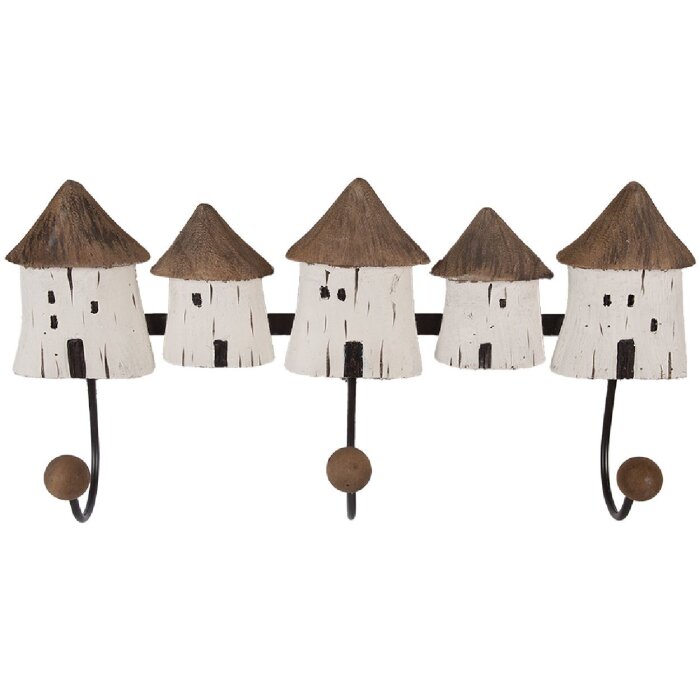 Appendiabiti da parete Clayre & Eef 6H2436 38x8x19 cm Legno Ferro