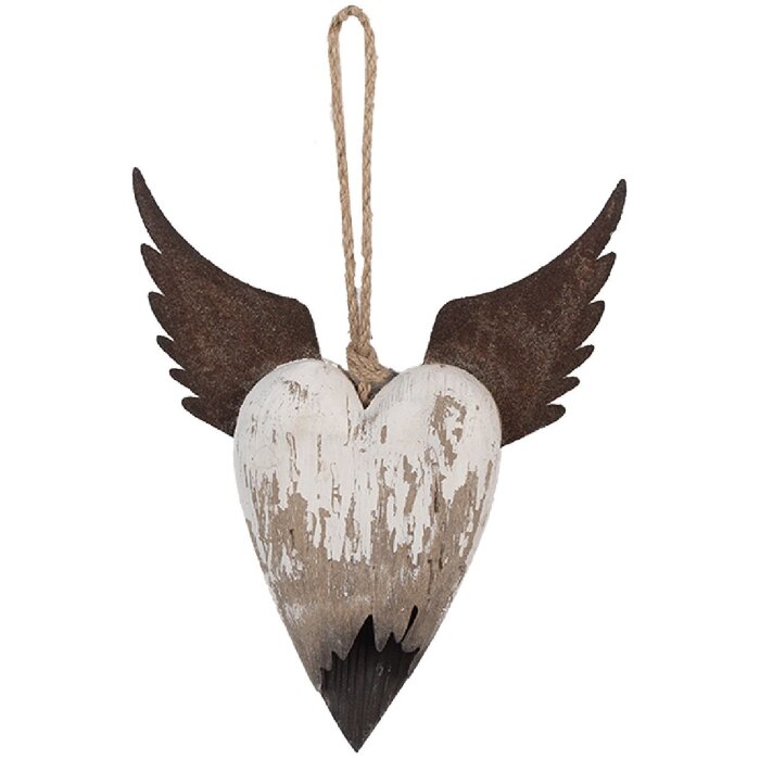 Clayre & Eef 6H2415M Decorazione Ciondolo a Forma di Cuore 18x3x22 cm