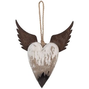 Clayre & Eef 6H2415M Decorazione Ciondolo a Forma di Cuore 18x3x22 cm