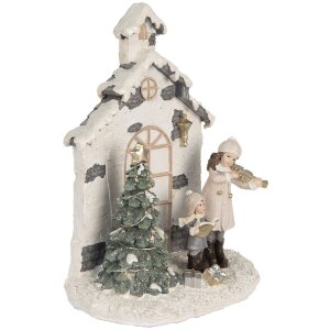 Clayre & Eef 6PR5371 Decorazione Bambino con Albero di Natale con LED 16x9x21 cm