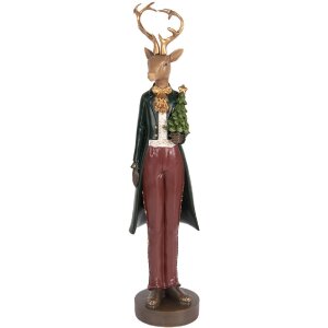 Decorazione Cervo Clayre & Eef 6PR5408 9x9x37 cm...