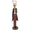 Decorazione Cervo Clayre & Eef 6PR5408 9x9x37 cm Marrone/Rosso