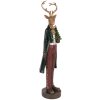 Decorazione Cervo Clayre & Eef 6PR5408 9x9x37 cm Marrone/Rosso