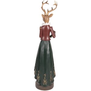 Decorazione Cervo Clayre & Eef 6PR5409 9x8x37 cm Marrone-Verde