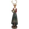 Decorazione Cervo Clayre & Eef 6PR5409 9x8x37 cm Marrone-Verde