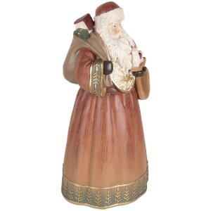 Decorazione Babbo Natale Clayre & Eef 6PR5544 20x18x39 cm Rosso e Oro