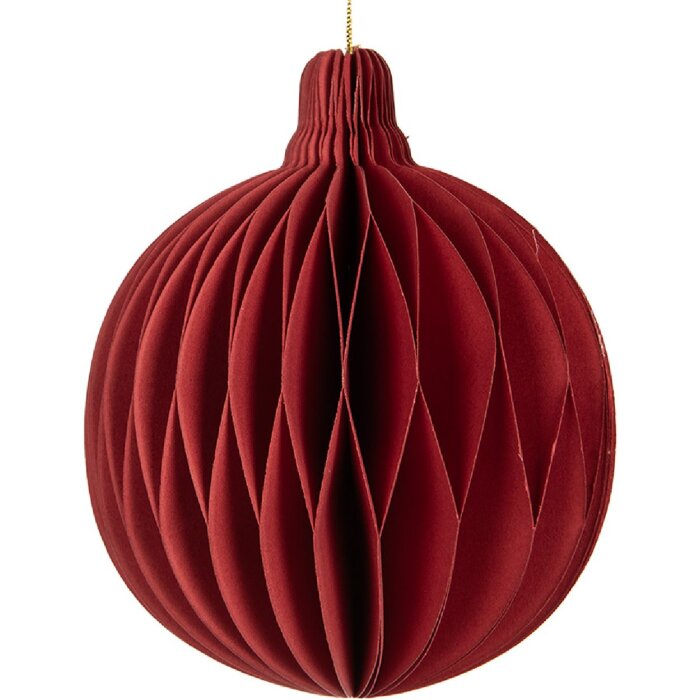 Pallina di Natale in carta Clayre & Eef 6PA0516R Ø 8x10 cm Rossa