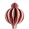 Pallina di Natale in carta Clayre & Eef 6PA0521 Ø 10 cm Rosso-Bianco